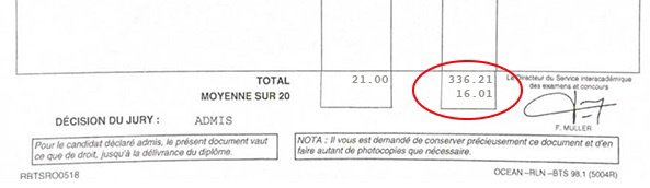 Bulletin relevé de notes de pour son BTS EN Bulletin relevé de notes de pour son BTS EN